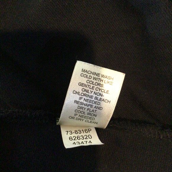 J. Jill Black Stretch Knit Scoop Neck Long Sleeve Dress Size Large Petite - Picture 9 of 9